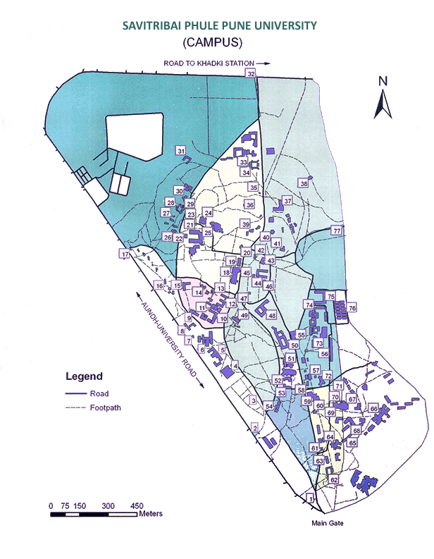 Savitribai Phule Pune University Campus map